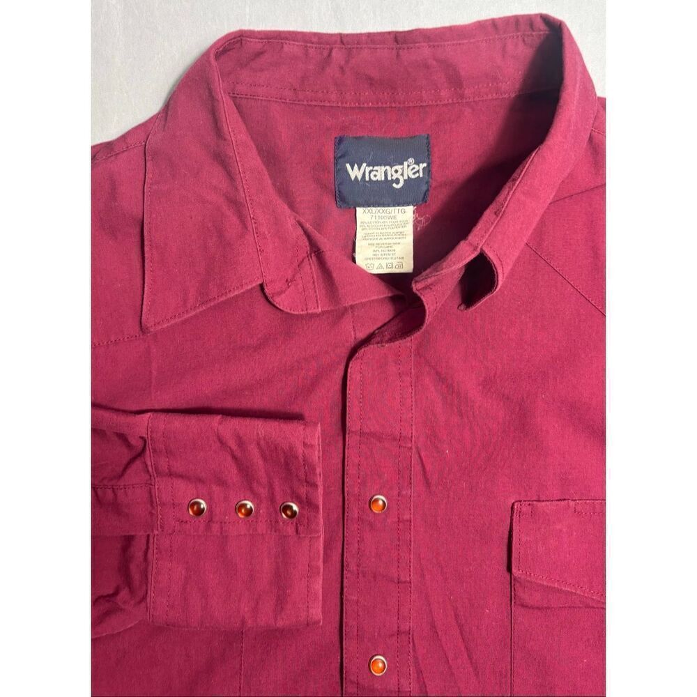 Vintage Wrangler Western Shirt Mens 2XL XXL Red X-Long 90’s